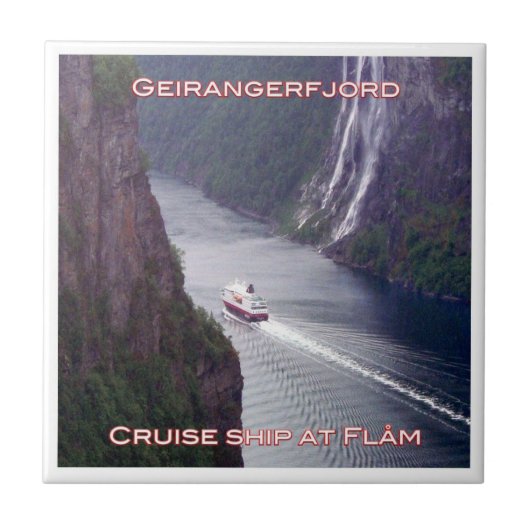 zNO123 GEIRANGERFJORD, MSC Kong Harald, Norwegen, Fliese (Vorderseite)