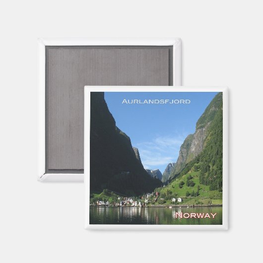 zNO130 AURLANDSFJORD UNDREDAL, aus dem Boot, Norwe Magnet (Vorderseite/Rückseite)