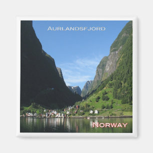 zNO130 AURLANDSFJORD UNDREDAL, aus dem Boot, Norwe Magnet