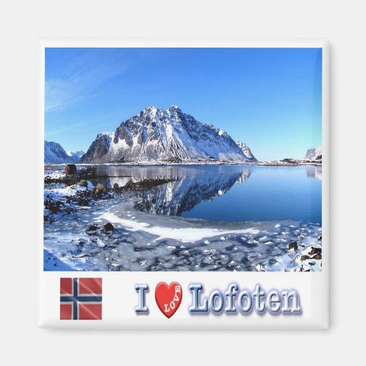 zNO139 WINTER auf den LOFOTEN-Inseln, Norwegen, Magnet (Vorne)