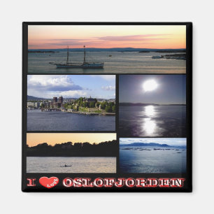 zNO158 OSLOFJORDEN "I Liebe", Norwegen, Kühlschran Magnet