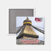 zNP014 BOUDHANATH STUPA, Kathmandu, Nepal, Kühlsch Magnet (Vorderseite/Rückseite)