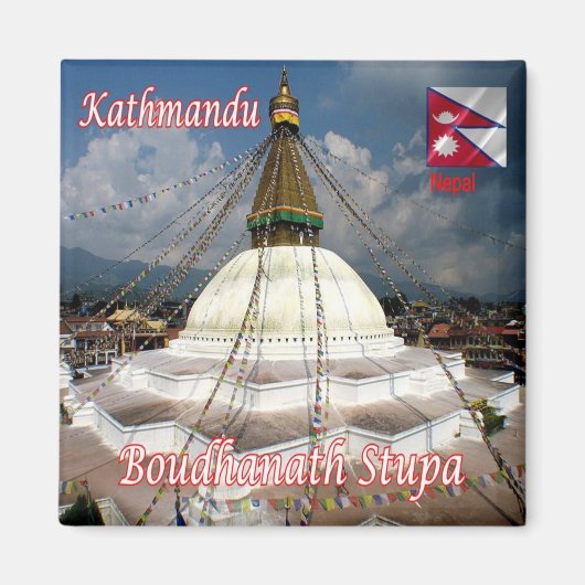 zNP015 BOUDHANATH STUPA, Kathmandu, Nepal, Kühlsch Magnet (Vorne)