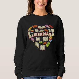 ZNq4 Herz Bibliothekar Buch   Zurück zur Schule Sweatshirt