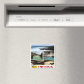 zNU003 NIUE I LIEBE, Mosaik, Ozeanien, Kühlschrank Magnet (In Situ (Geschirrspüler))