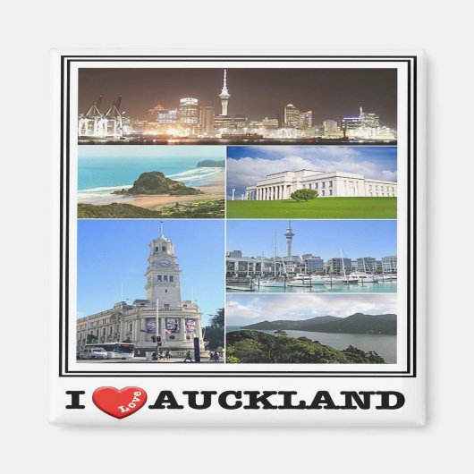 zNZ014 AUCKLAND I Liebe, Mosaik, NEUSEELAND, Kühls Magnet (Vorne)