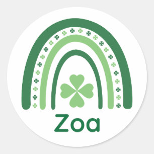 Zoa Name Clover Boho Regenbogen Runder Aufkleber