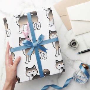 Zobel-Alaska-Malamute-Hund süßes Muster Geschenkpapier