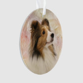 Zobel Sheltie stellen gegenüber Ornament (Vorderseite)