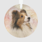 Zobel Sheltie stellen gegenüber Ornament (Rückseite)