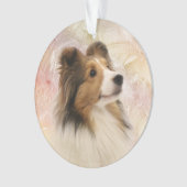 Zobel Sheltie stellen gegenüber Ornament (Vorderseite)