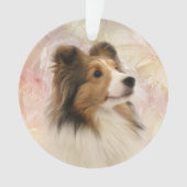 Zobel Sheltie stellen gegenüber Ornament (Vorderseite)