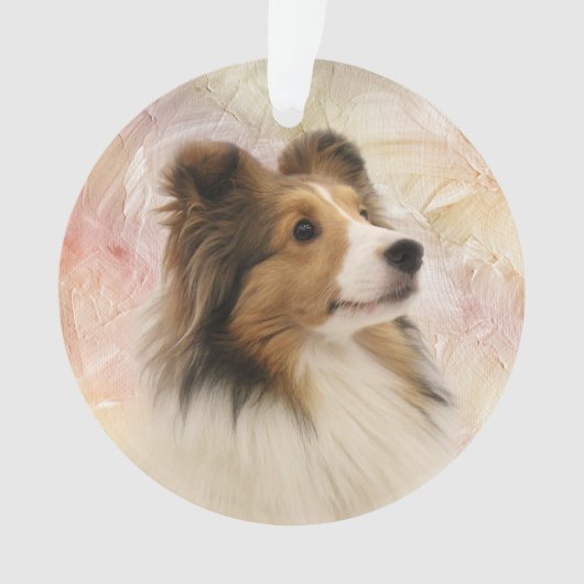 Zobel Sheltie stellen gegenüber Ornament (Vorderseite)