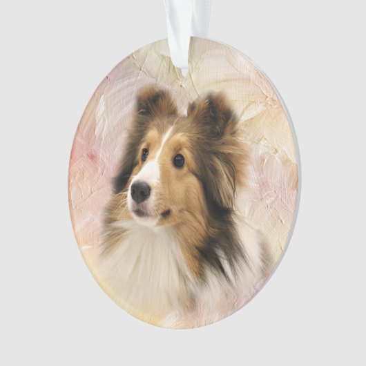 Zobel Sheltie stellen gegenüber Ornament (Vorderseite)