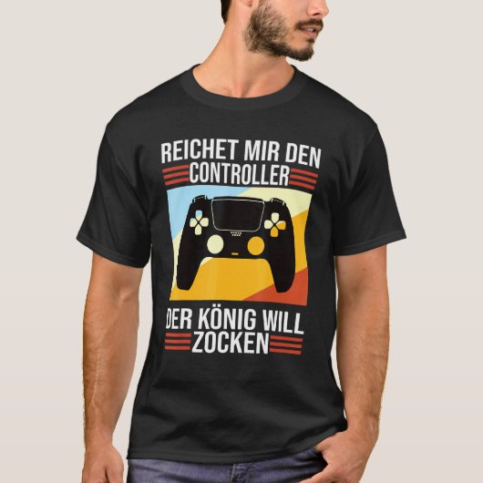 Zocken Reichet Mir Den Controller König Ps5 Consol T-Shirt (Vorderseite)