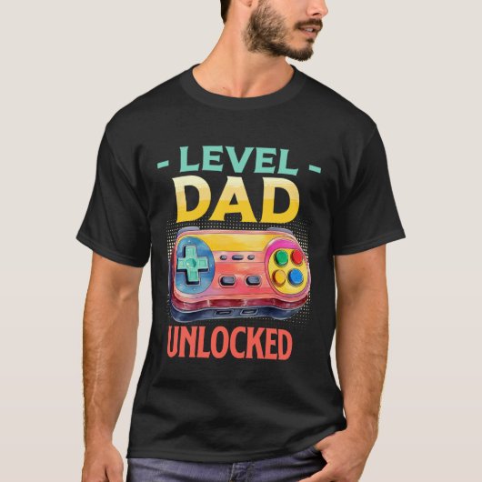 Zocker Papa DAD LEVEL UNLOCKED EST 2026 Soon-to-be T-Shirt (Vorderseite)