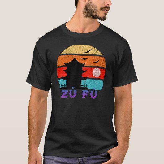 Zöderù Retro Sunset Ocean Großvater T-Shirt (Vorderseite)