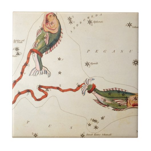 ''Zodia Sign: Pisces'' Keramik Fliese (Vorderseite)