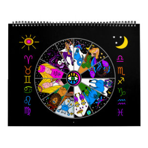 ZODIAC 12 MONATE KALENDER Mutter Zodiac und Freund