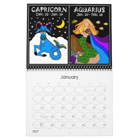 ZODIAC 12 MONATLICHE KALENDER (Jan 2027)