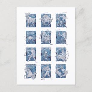 Zodiac 12 Sterne Zeichen Postkarte