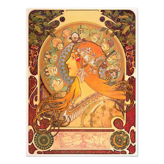 Zodiac, 1896 von Alphonse Mucha Fotodruck (Vorne)