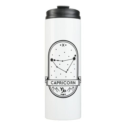 ZODIAC ABZEICHEN CONSTELLATION CAPRICORKE STROKE THERMOSBECHER (Vorderseite)