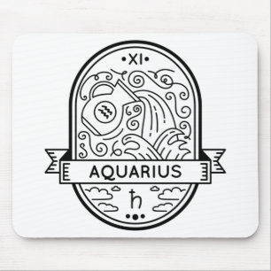 ZODIAC ABZEICHEN SYMBOL AQUARIUS STROCK MOUSEPAD
