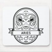 ZODIAC ABZEICHEN SYMBOL ARIES STROKE MOUSEPAD (Vorne)