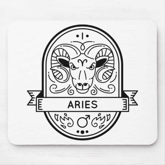 ZODIAC ABZEICHEN SYMBOL ARIES STROKE MOUSEPAD (Vorne)