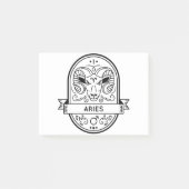 ZODIAC ABZEICHEN SYMBOL ARIES STROKE POST-IT KLEBEZETTEL (Vorderseite)