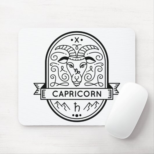 ZODIAC ABZEICHEN SYMBOL CAPRICORN STROKE MOUSEPAD (Mit Mouse)