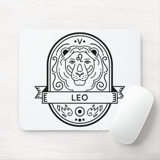 ZODIAC ABZEICHEN SYMBOL LEO STROKE MOUSEPAD (Mit Mouse)