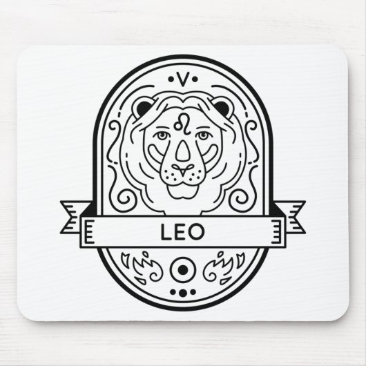 ZODIAC ABZEICHEN SYMBOL LEO STROKE MOUSEPAD (Vorne)
