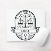 ZODIAC ABZEICHEN SYMBOL LIBRA STROKE MOUSEPAD (Mit Mouse)