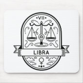 ZODIAC ABZEICHEN SYMBOL LIBRA STROKE MOUSEPAD (Vorne)