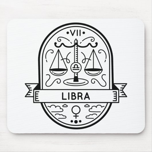 ZODIAC ABZEICHEN SYMBOL LIBRA STROKE MOUSEPAD (Vorne)