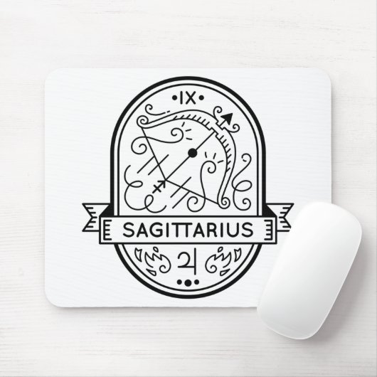 ZODIAC ABZEICHEN SYMBOL SAGITTARIUS STROKE MOUSEPAD (Mit Mouse)