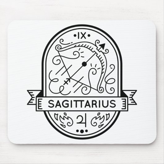 ZODIAC ABZEICHEN SYMBOL SAGITTARIUS STROKE MOUSEPAD (Vorne)