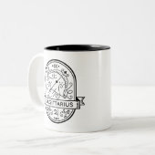 ZODIAC ABZEICHEN SYMBOL SAGITTARIUS STROKE ZWEIFARBIGE TASSE (Vorderseite Links)