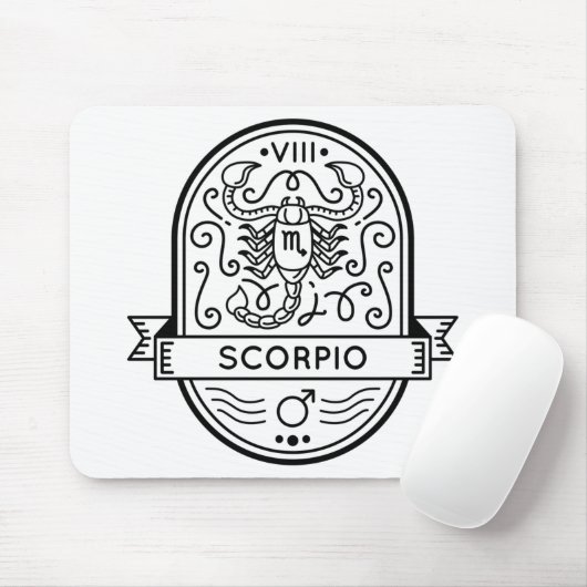 ZODIAC ABZEICHEN SYMBOL SCORPIO STROKE MOUSEPAD (Mit Mouse)