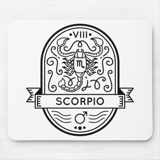 ZODIAC ABZEICHEN SYMBOL SCORPIO STROKE MOUSEPAD (Vorne)