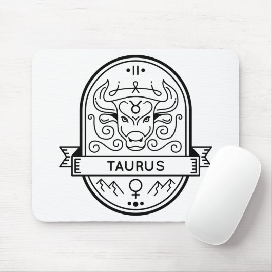ZODIAC ABZEICHEN SYMBOL TAURUS STROKE MOUSEPAD (Mit Mouse)