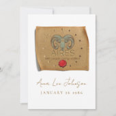 ZODIAC - Aires - Personalized Birthday Card Einladung (Vorderseite)