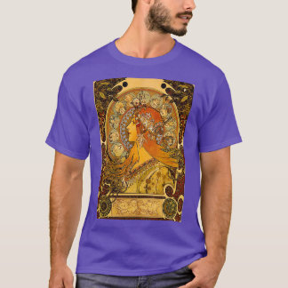 Zodiac Alphonse Mucha Vintage Kunst T-Shirt