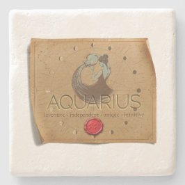 Zodiac - Aquarius - Coaster Steinuntersetzer