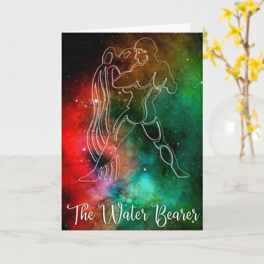 Zodiac: Aquarius "Der Wasserträger" Karte (Gelbe Blume)