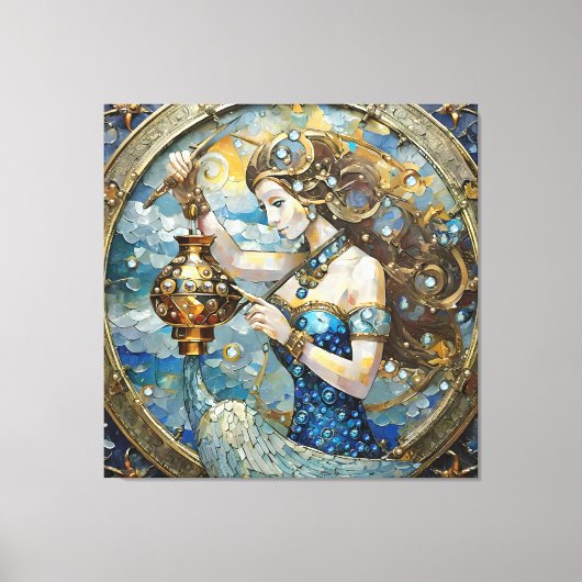 Zodiac - Aquarius Der Wasserträger Leinwanddruck (Vorderseite)