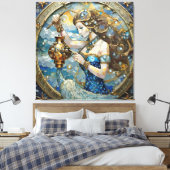 Zodiac - Aquarius Der Wasserträger Leinwanddruck (Insitu (Schlafzimmer))