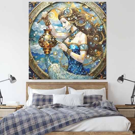 Zodiac - Aquarius Der Wasserträger Leinwanddruck (Insitu (Schlafzimmer))